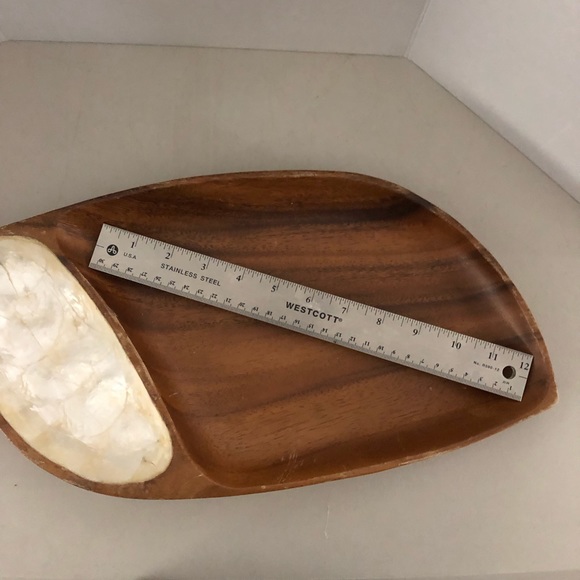 Vintage MonkeyPod Wood Tray Shell Inlay - Picture 7 of 7